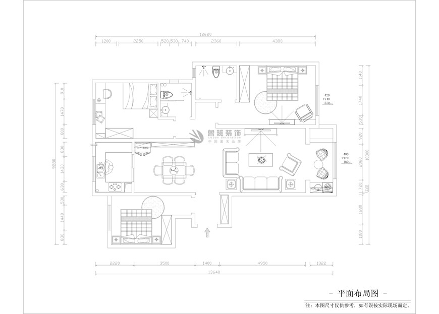 魯班裝飾,歐式風格,戶型圖