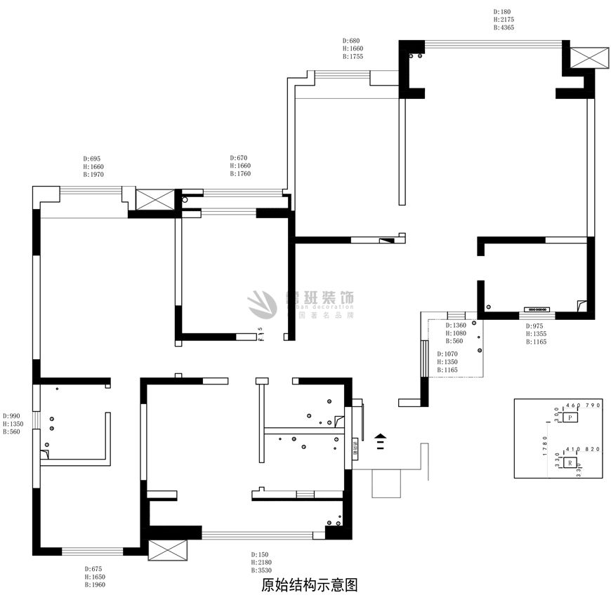 綠地城,新中式風格效果圖,原始戶型圖